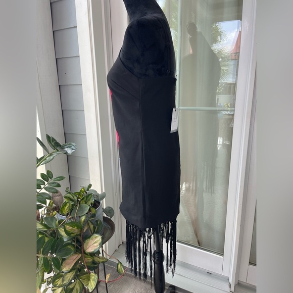 Ending Rose dress size small form fitting spaghetti strap with black fringe NWT - Picture 4 of 9